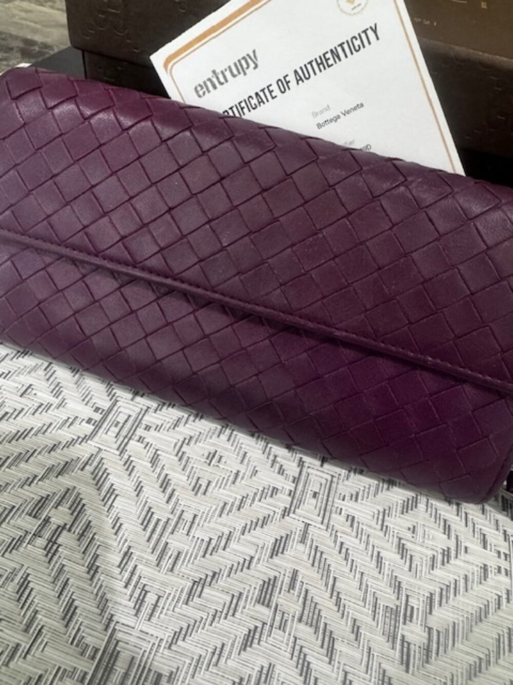 Bottega Veneta Intrecciato Continental Wallet w/COA